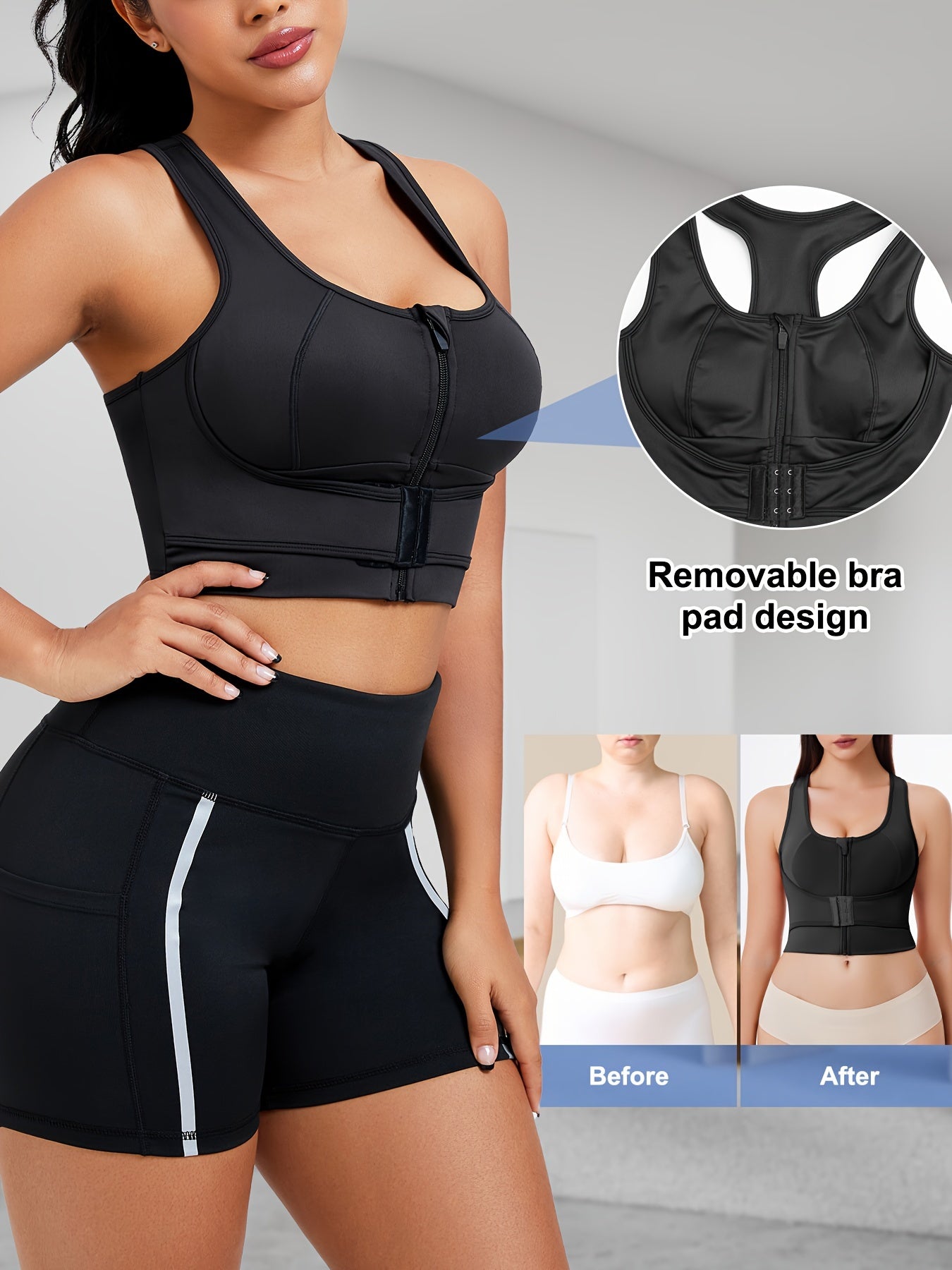 Women's Mid-Level Support Sports Bra - Outdoor Hiking, Yoga, Breathable Polyester