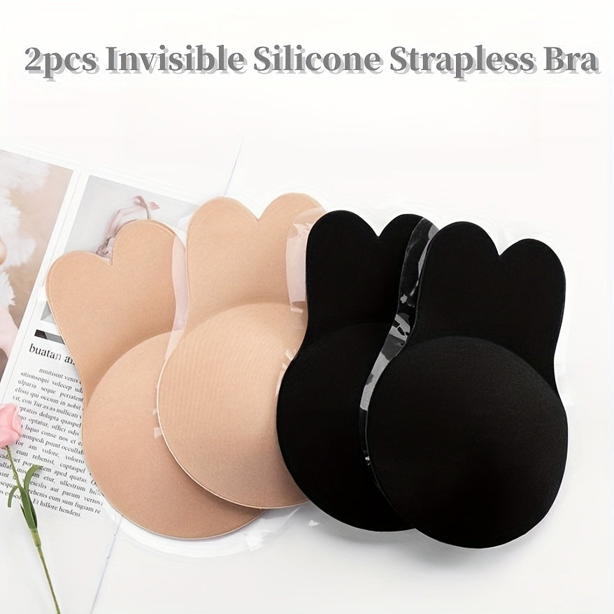 2-Pack Silicone Push-Up Bras: Adhesive & Strapless for Nursing Mothers
