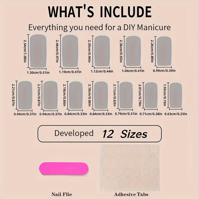 Holiday-Themed Red Glossy Press-On Nails 24pcs Set, Long Square Shaped with Snowman & Snowflake Design, Removable Stick-On Artificial Nail Kit with Jelly Glue & Nail File