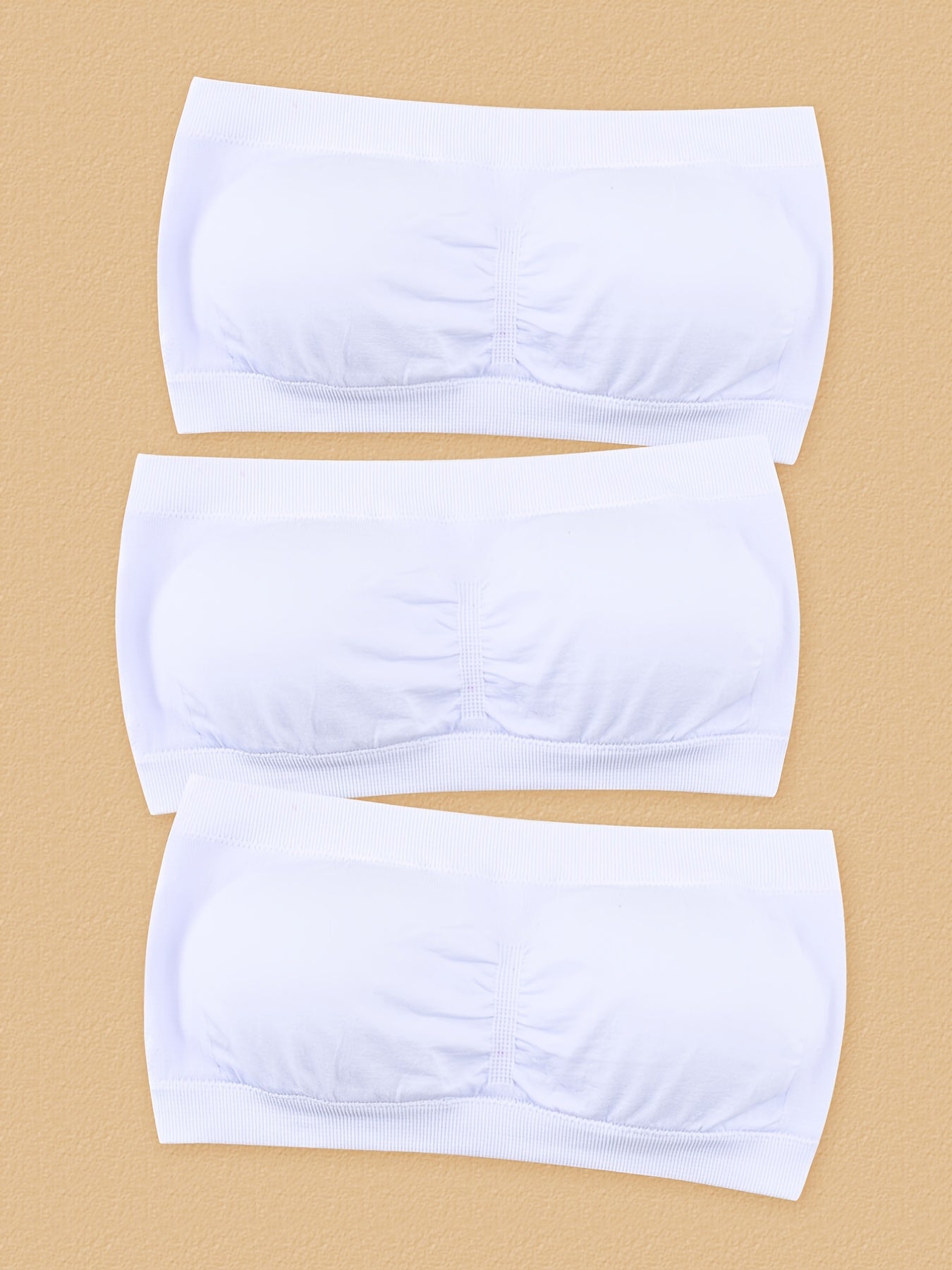 Sujetador cómodo de doble capa, talla extendida, sin tirantes y con hombros descubiertos, con almohadillas desmontables para el pecho, lencería y ropa interior femenina.