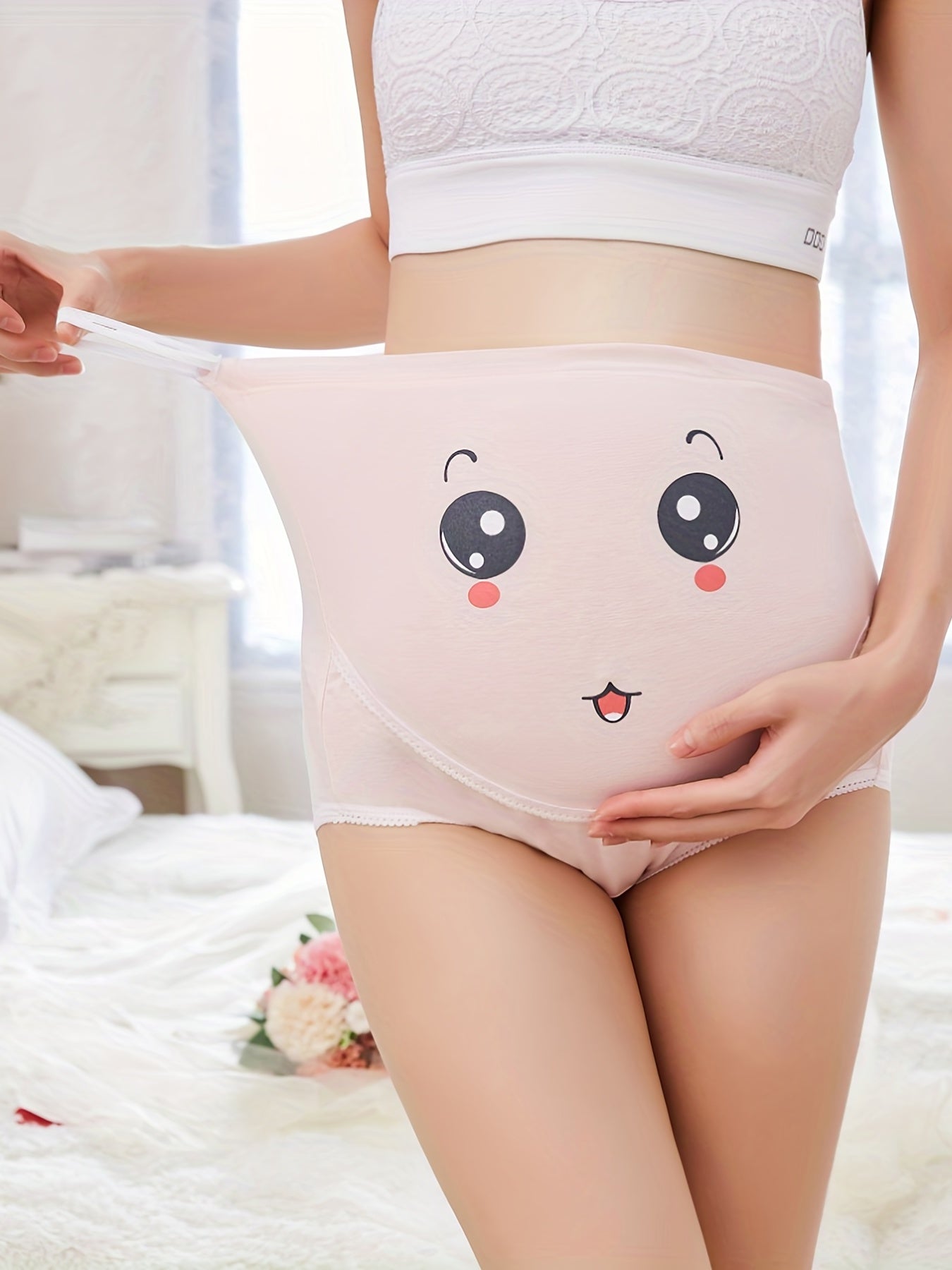 Women's Cartoon Maternity Panties - Comfortable, Breathable Underwear with Pregnancy Belly Support