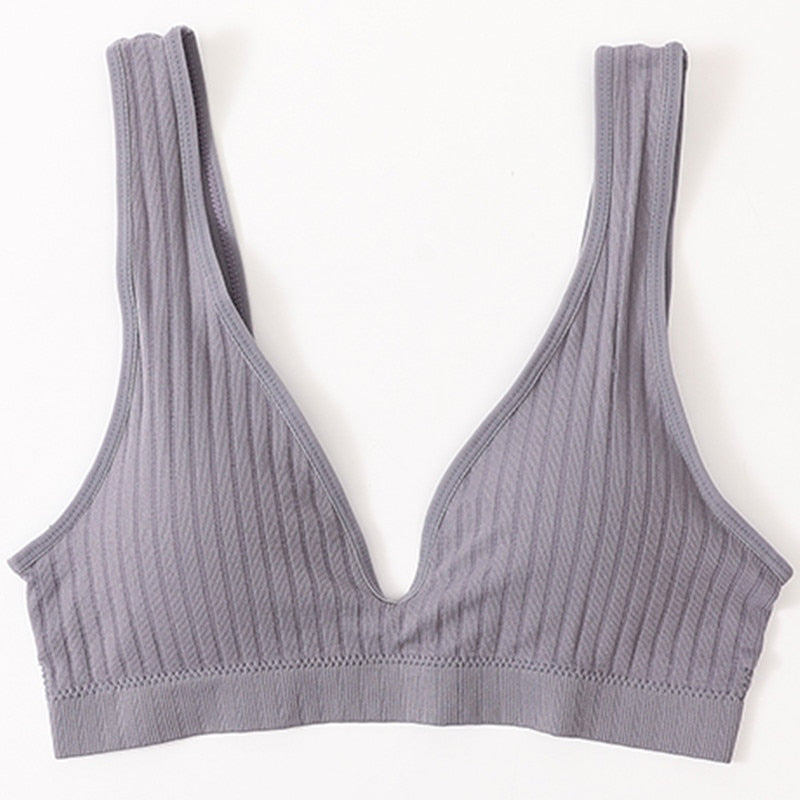 Seamless Sports Bras for Women - Plunge, Deep V, Sexy Backless Bralette Underwear