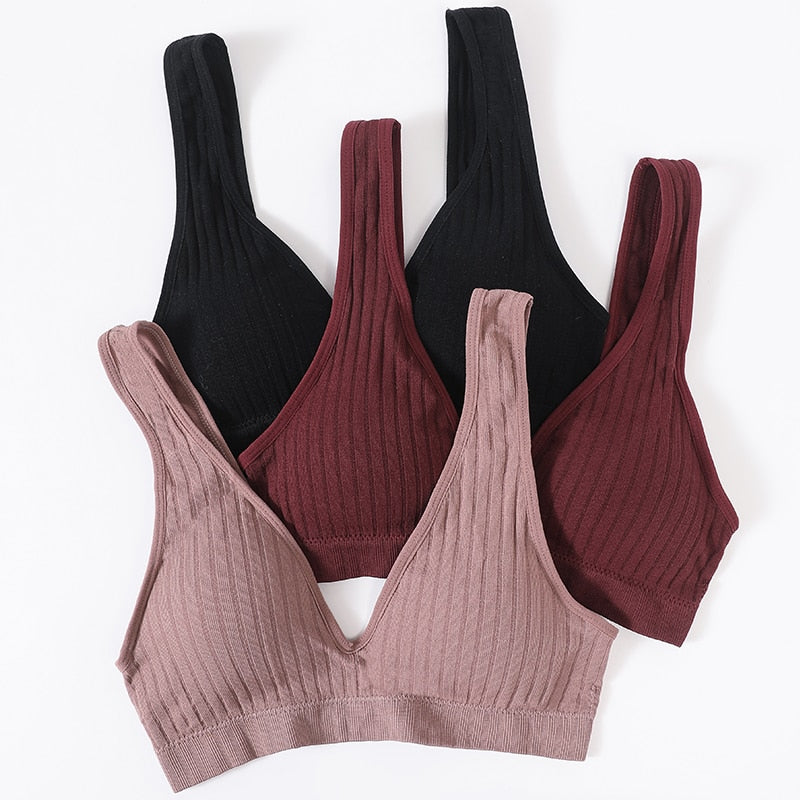 Seamless Sports Bras for Women - Plunge, Deep V, Sexy Backless Bralette Underwear
