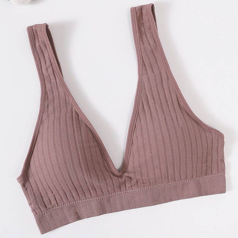 Seamless Sports Bras for Women - Plunge, Deep V, Sexy Backless Bralette Underwear