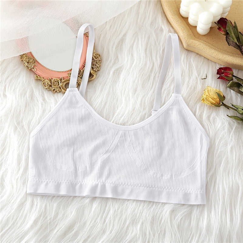 Seamless Tank Top and Panty Set for Women - Soft Bralette Lingerie with Wireless Crop Top and Low-rise Underpants