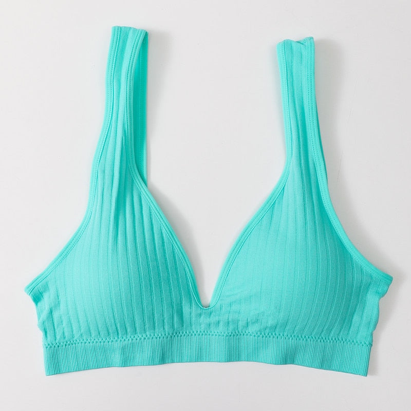 Seamless Sports Bras for Women - Plunge, Deep V, Sexy Backless Bralette Underwear