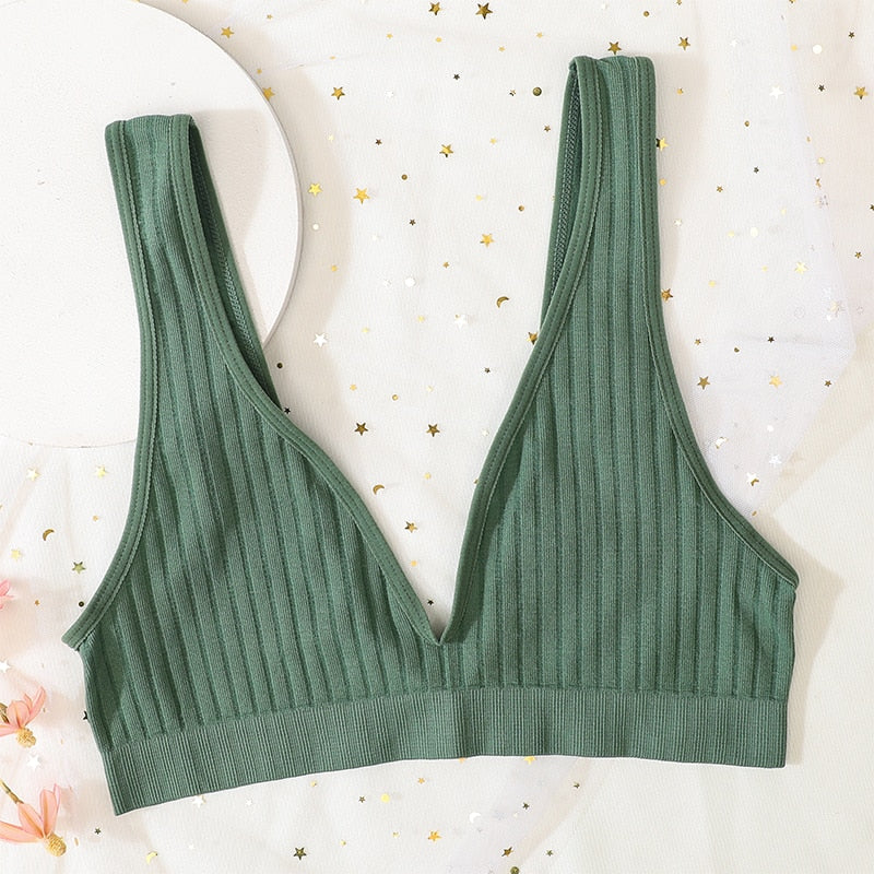Seamless Sports Bras for Women - Plunge, Deep V, Sexy Backless Bralette Underwear