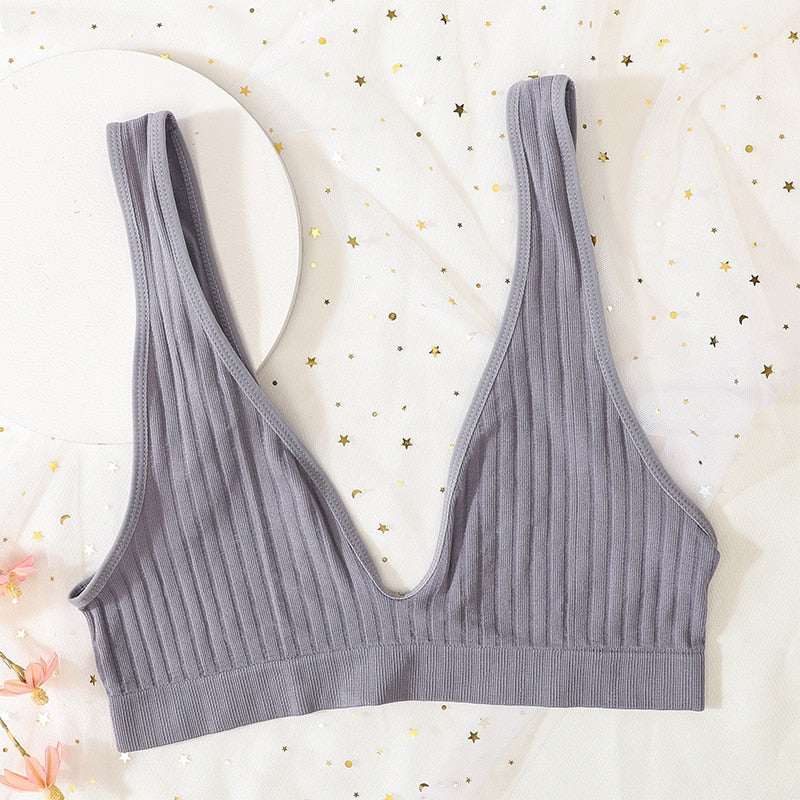 Seamless Sports Bras for Women - Plunge, Deep V, Sexy Backless Bralette Underwear