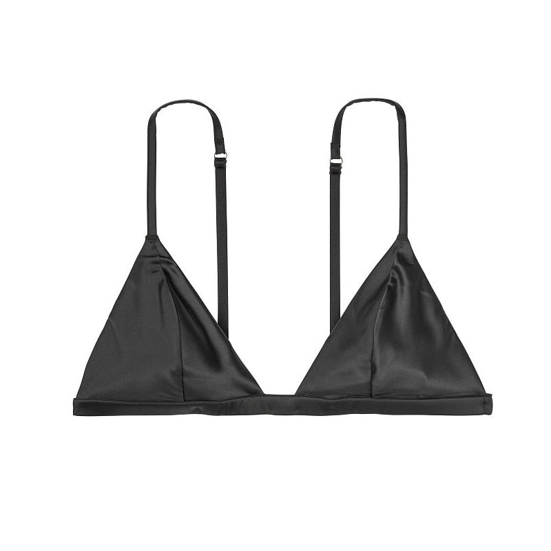 Luxuriöses Bralette-Top aus Seide in 7 Farben – V-Ausschnitt, bügelloser Satin-BH für Damen