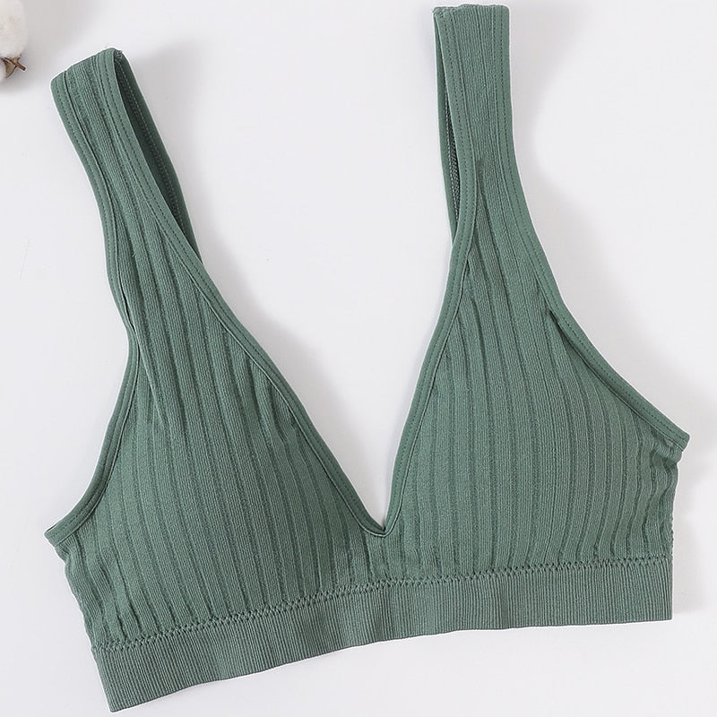 Seamless Sports Bras for Women - Plunge, Deep V, Sexy Backless Bralette Underwear