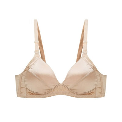 Sujetadores sin costuras y sin aros de seda auténtica para mujer: lencería natural, suave y cómoda para el día a día.
