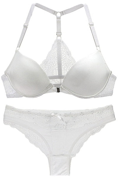 Conjunto de sujetador y braguita con copa ABC, sexy y elegante, en 8 colores, lencería push up para mujer.