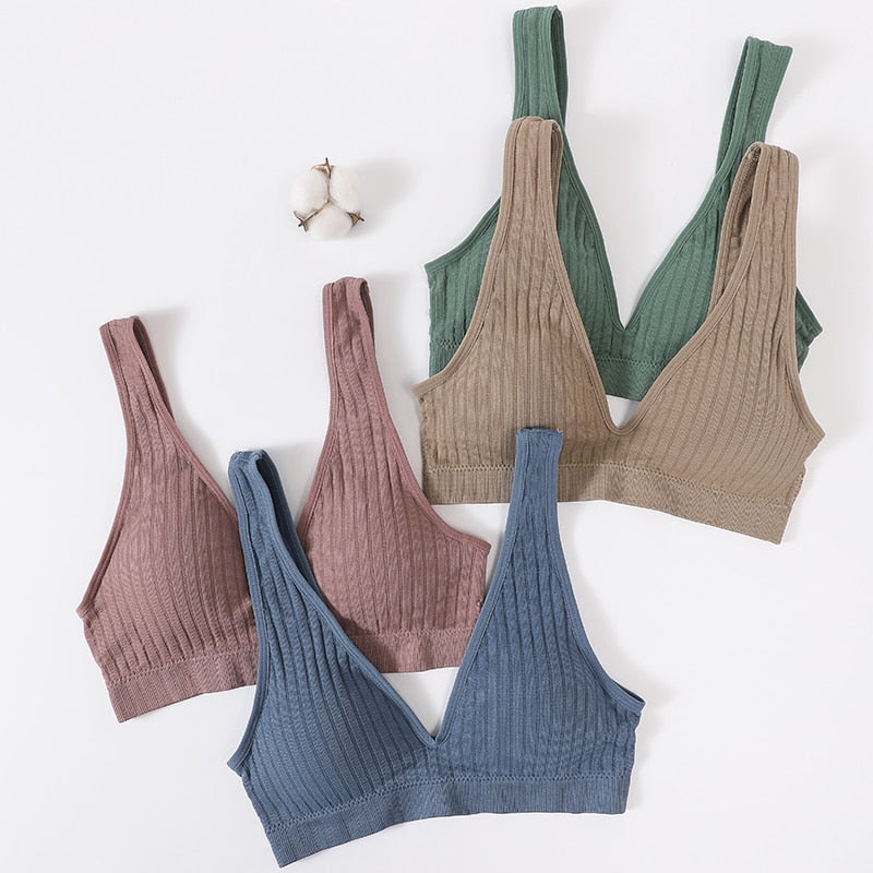 Seamless Sports Bras for Women - Plunge, Deep V, Sexy Backless Bralette Underwear