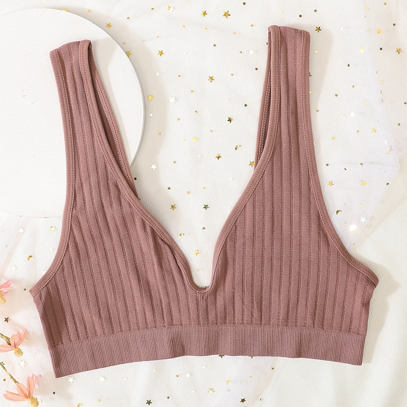 Seamless Sports Bras for Women - Plunge, Deep V, Sexy Backless Bralette Underwear