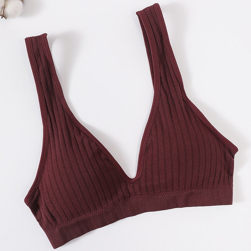 Seamless Sports Bras for Women - Plunge, Deep V, Sexy Backless Bralette Underwear