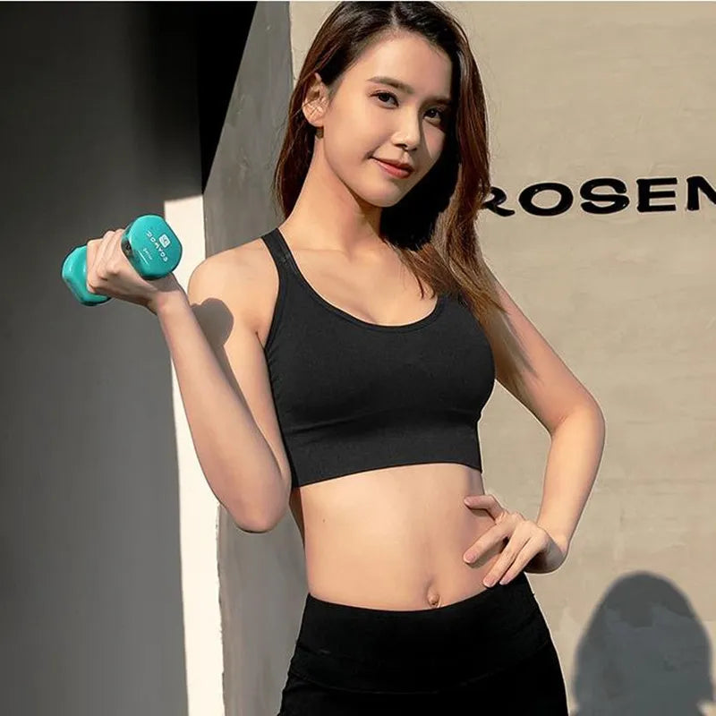 Solid Color Sexy Push Up Sports Bra - Wirefree, Padded, Breathable for Gym, Yoga & Workout