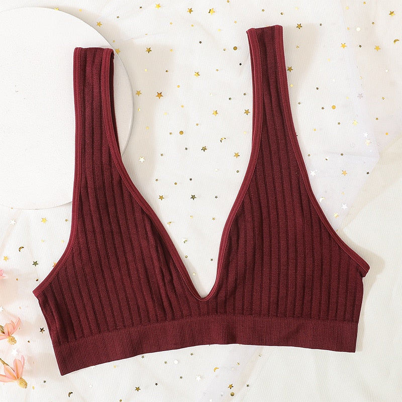 Seamless Sports Bras for Women - Plunge, Deep V, Sexy Backless Bralette Underwear