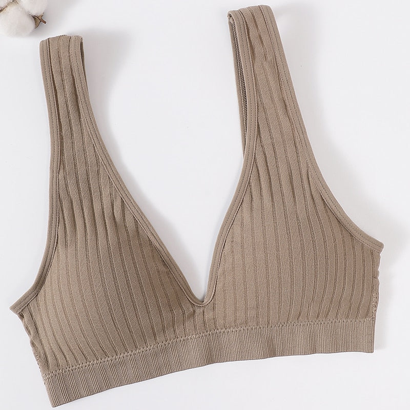 Seamless Sports Bras for Women - Plunge, Deep V, Sexy Backless Bralette Underwear