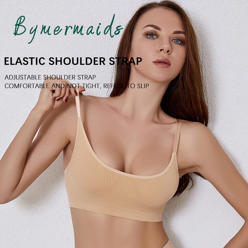Bymermaids️ Backless Sports Bra for Women No Steel Ring Underwear Gym Fitness Yoga Bra Top Seamless Push Up Bralette Tube Tops