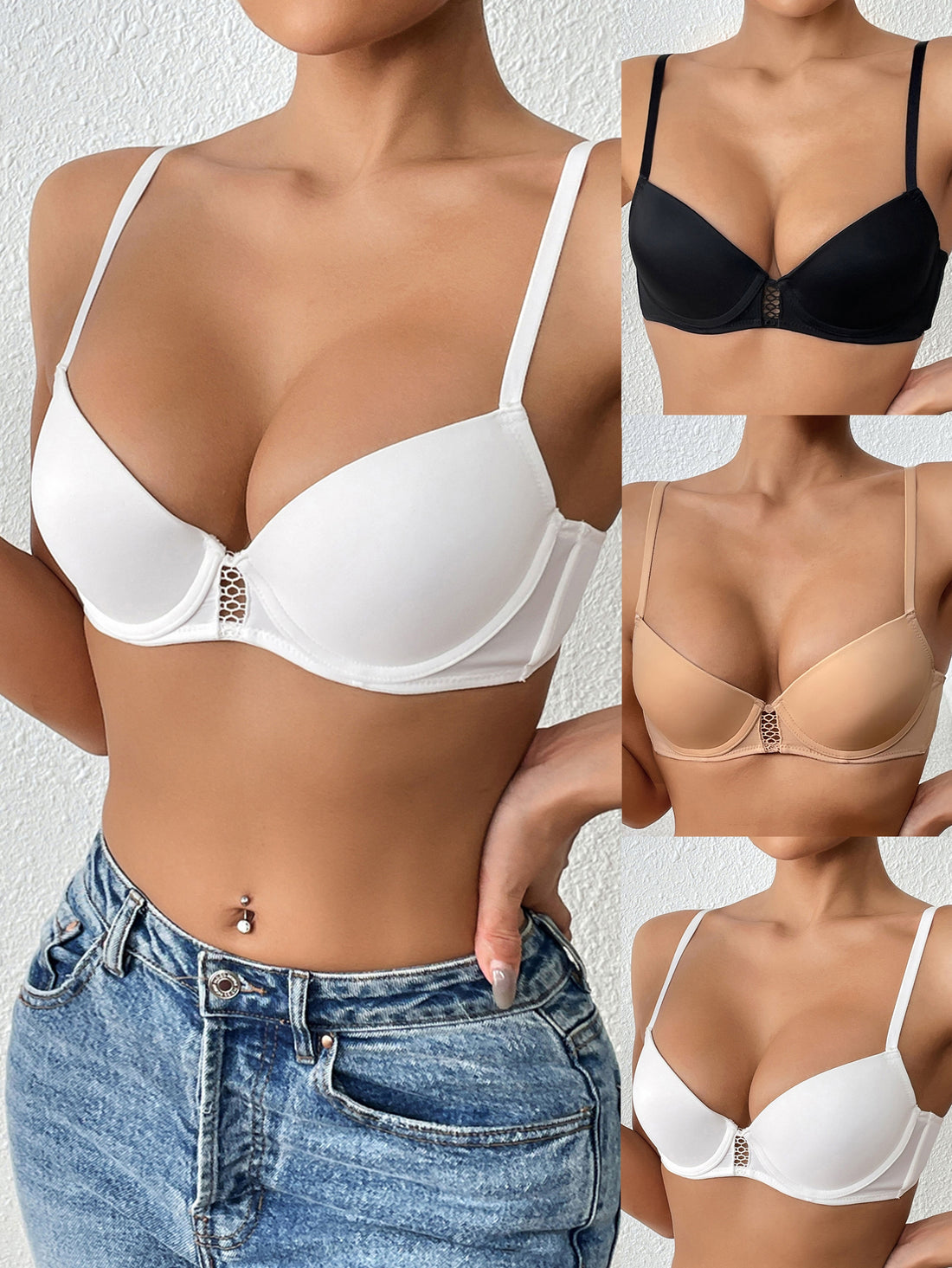 Push Up Bras for Women: Comfy, Breathable 3-Piece Set