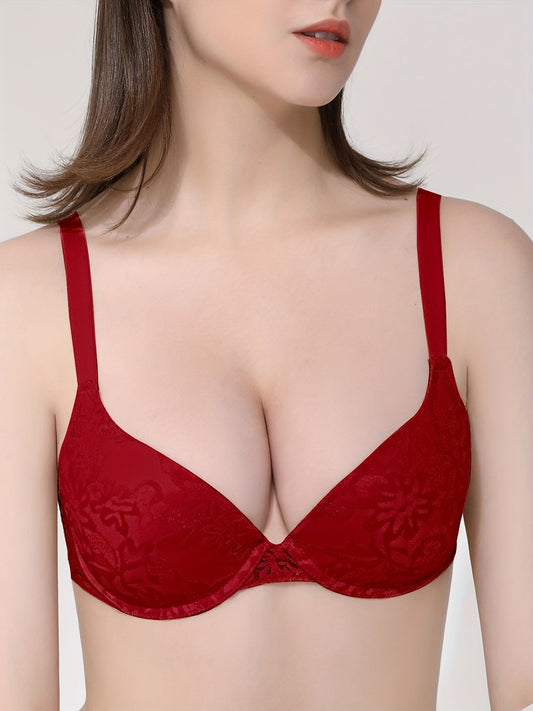 2025's Top Plus Size Bras 40D: Floral Lace Push-Up with Ultimate Support
