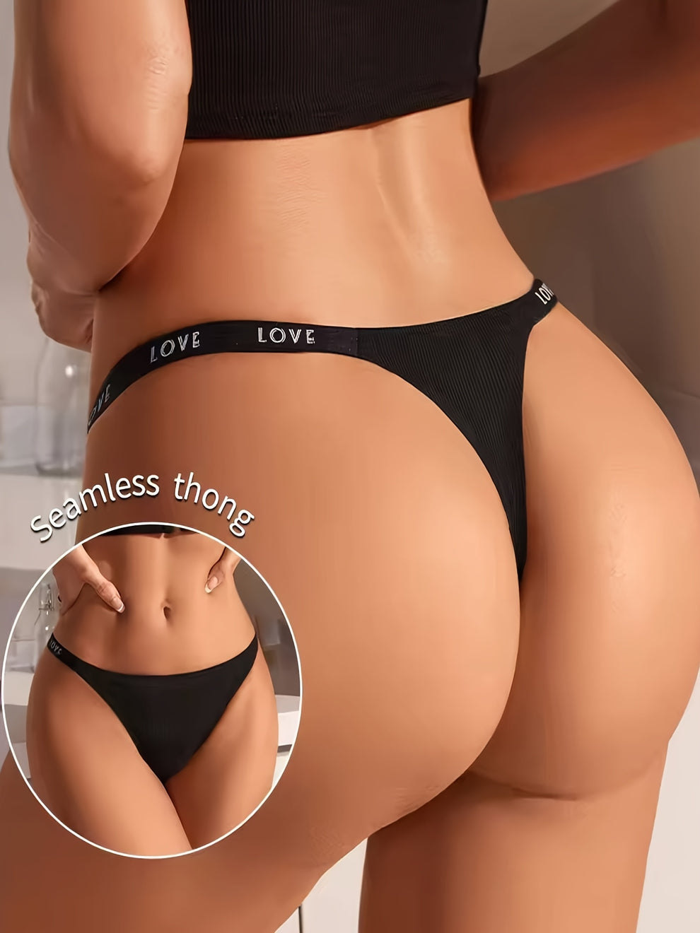 2025 Trend: 7 LOVE Print Women Thong Knickers | Comfy & Sexy