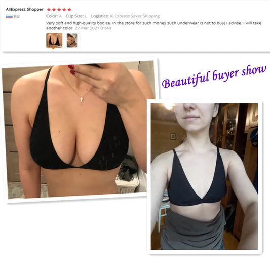2025's Top Bralettes for D Cups: Wireless Black V-Neck Comfort