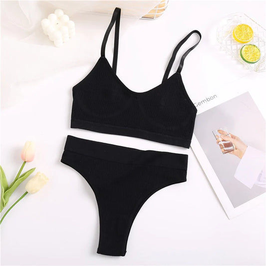 Seamless Tanks Tops Panties Set Female