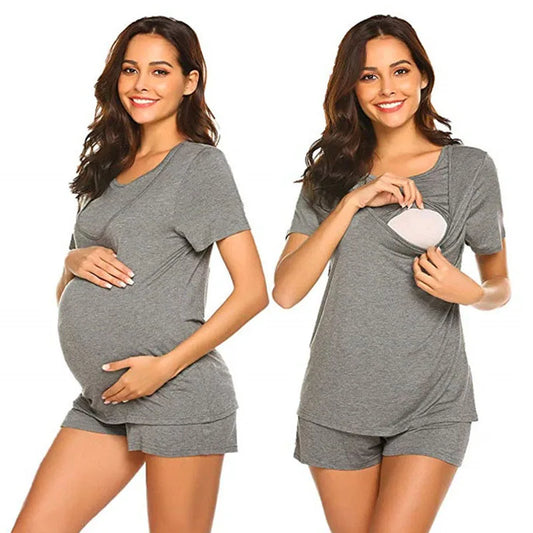 Summer Nursing Nightgown: Breathable Maternity Pajamas for Moms