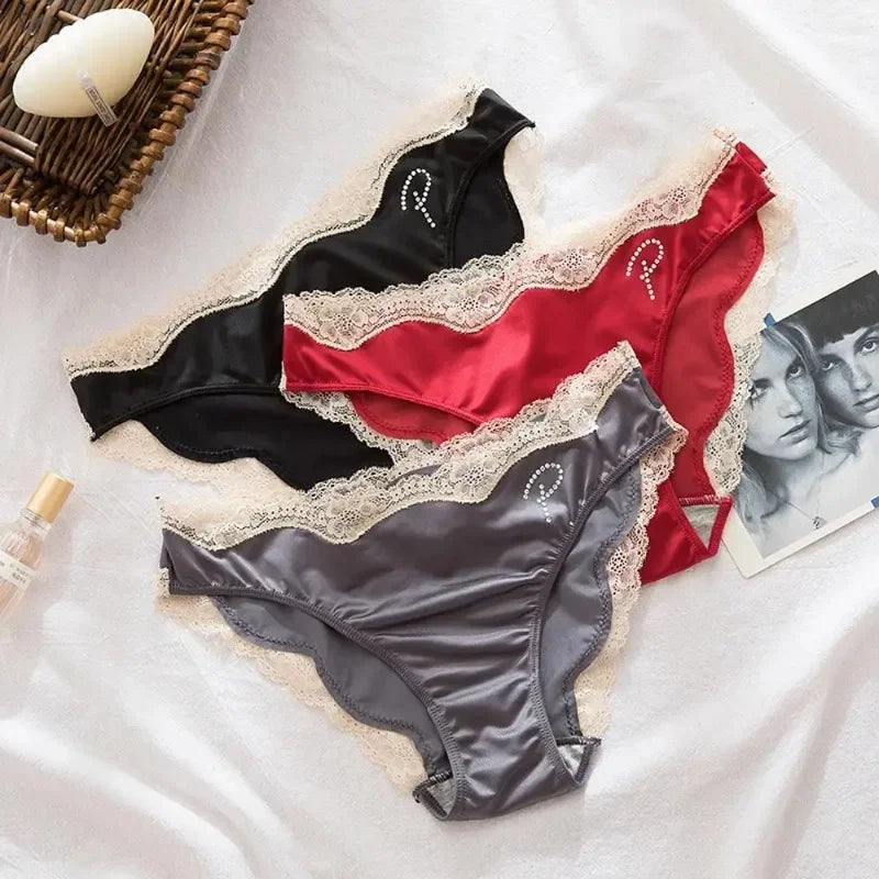 2025 French Cut Briefs: Sexy Rhinestone Lace Low-Waist Panties