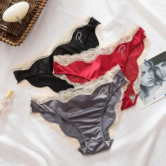 2025 French Cut Briefs: Sexy Rhinestone Lace Low-Waist Panties