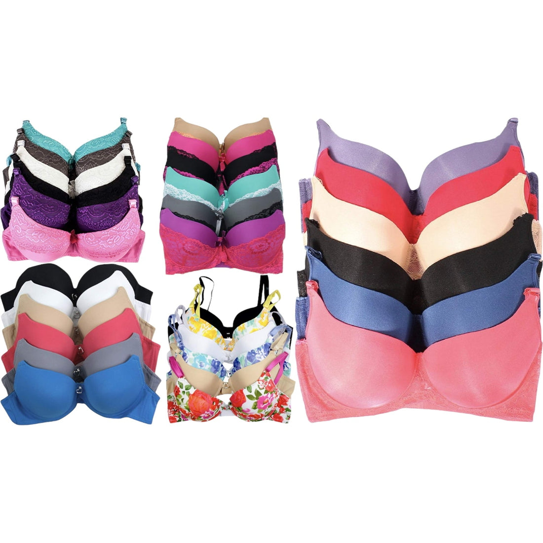 46ddd: Plus Size Bra 6-Pack with Fun Prints & Support
