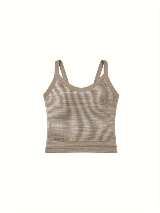 36d: Versatile Ribbed Cami Top with Built-In Support