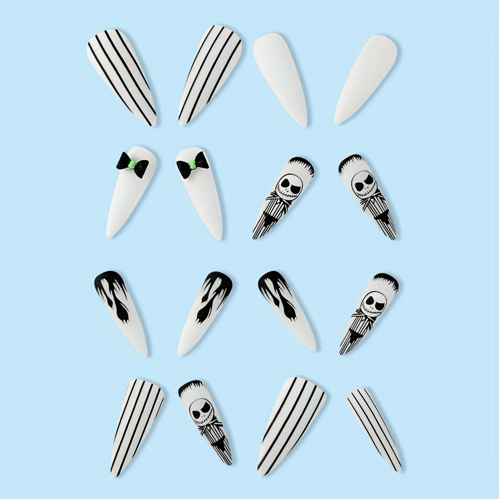 Christmas Press-On Nail Set – 24-Piece Snowflake | Lingerie