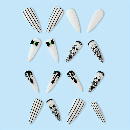 Christmas Press-On Nail Set – 24-Piece Snowflake | Lingerie