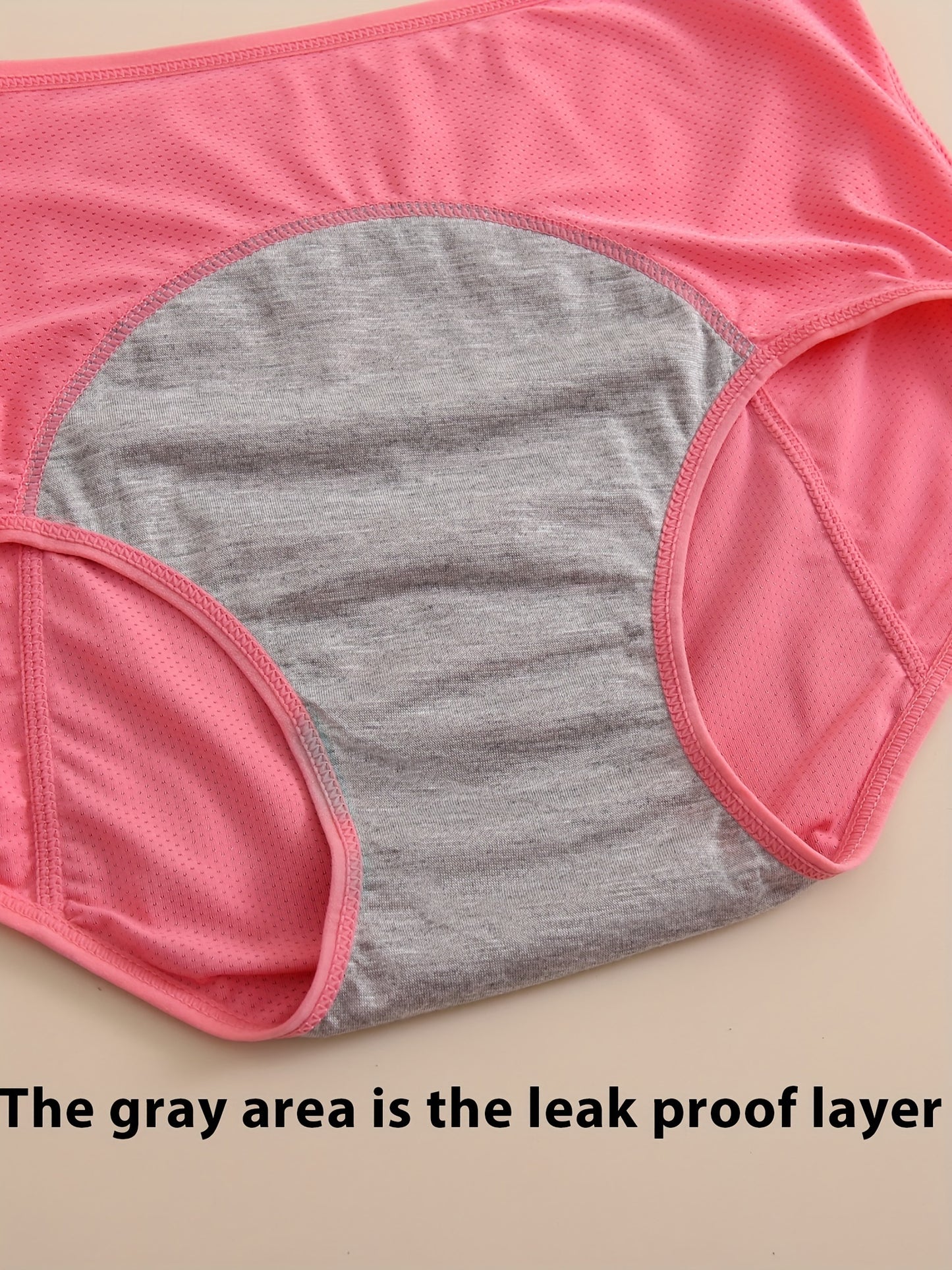 5pcs Leakproof High-Waisted Panties - Women's Elegant Period Underwear, 0XL-5XL, Breathable Mesh
