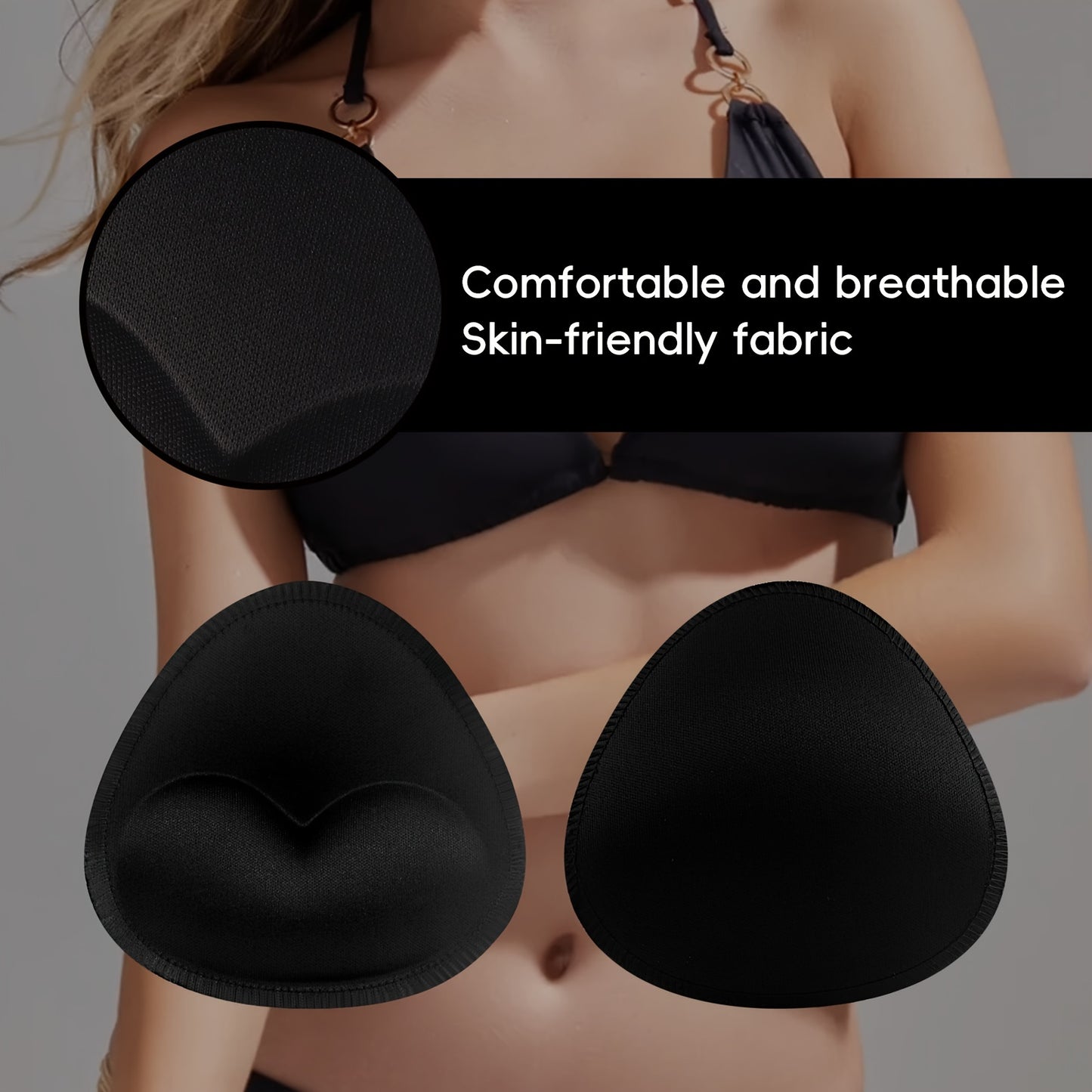 4 Paar nahtlose Push-up-BH-Polster – unsichtbare Brustvergrößerer für Damen-BHs, Bikinis und Tops