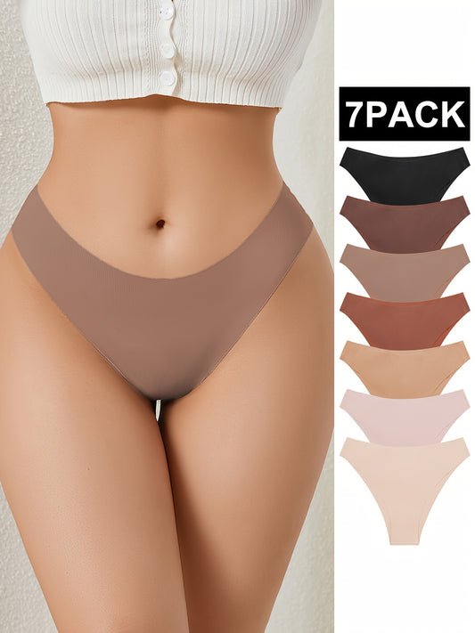 7-teiliges nahtloses Slip-Set, weiche und atmungsaktive Dessous-Höschen, Dessous und Unterwäsche für Damen
