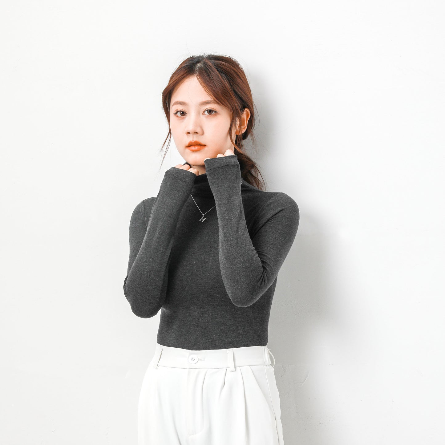 Women's Slimming Thermal Long Sleeve Top: Round Neck Tummy Control Bodysuit
