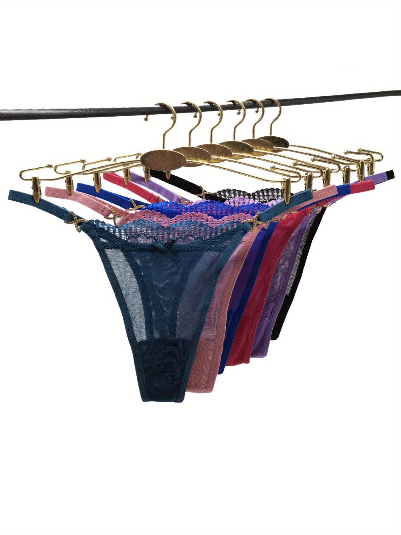6-Pack Women's Lace Thongs: Seamless, Soft & Stretchy with Bowknot Waist