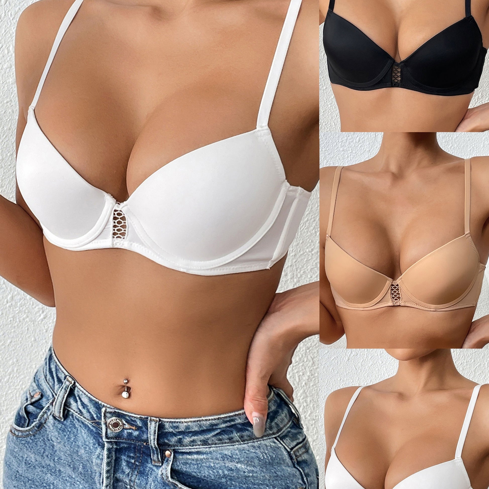 3pcs Hollow Out T-Shirt Bras Collection