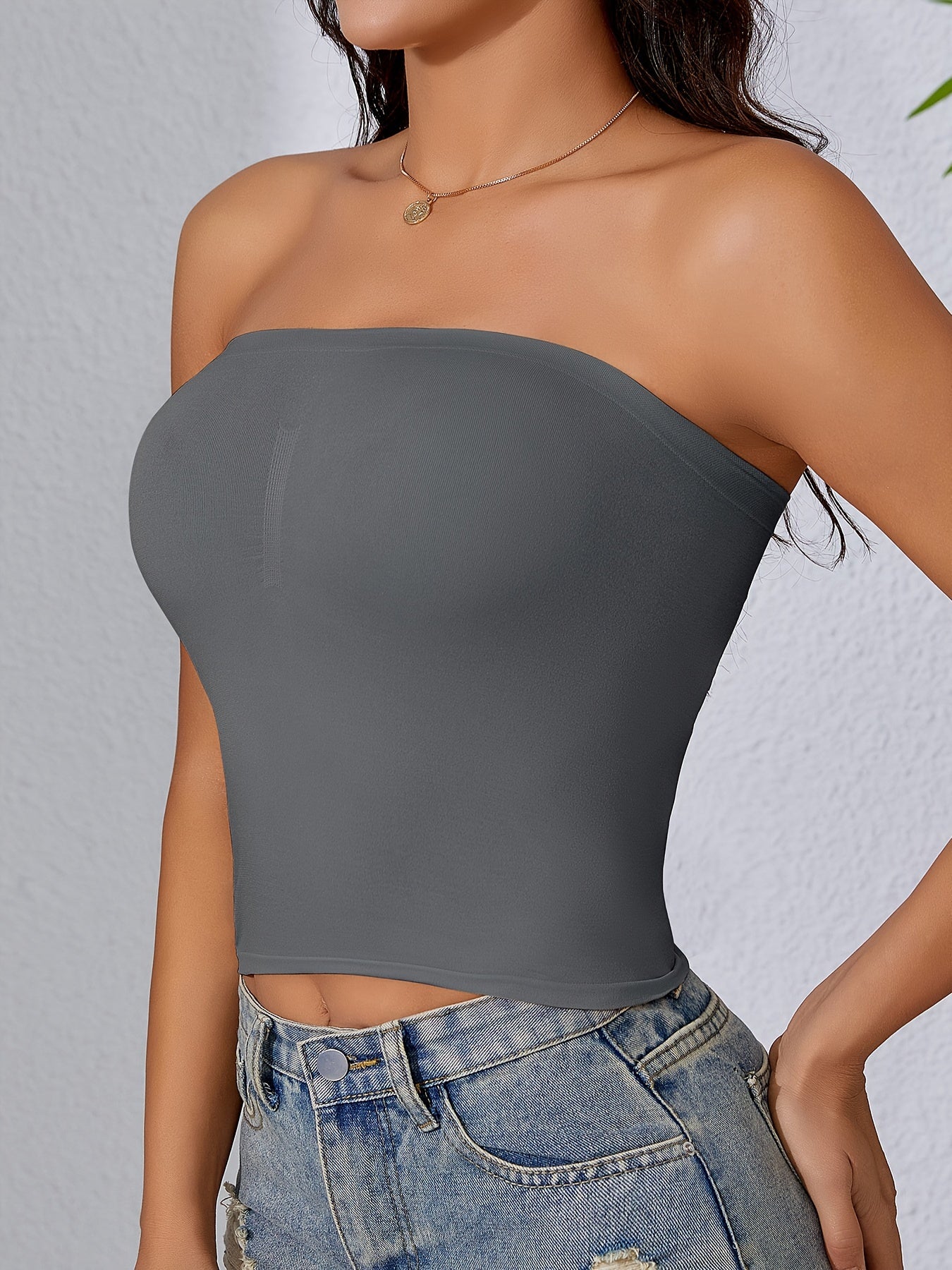 6pcs Seamless Tube Lingerie, Anti-glare Bottoming Beauty Back Lingerie, Women's Strapless Inner Outer Wear Wrap Chest