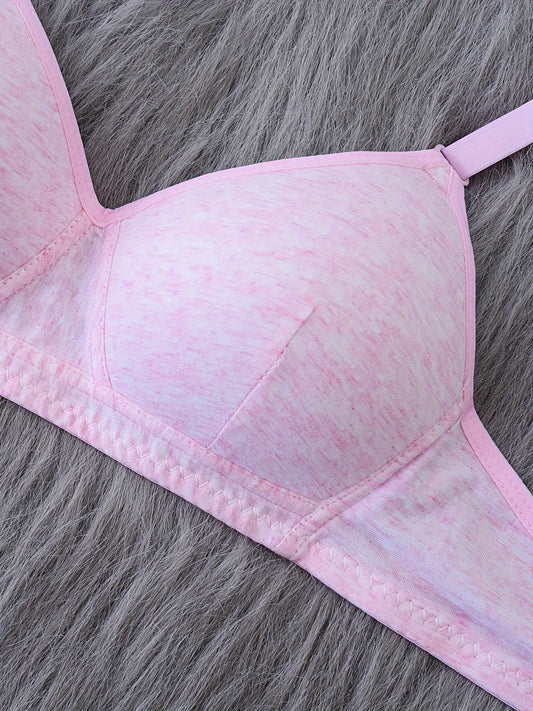 3 Pcs Teen Girls Seamless Wireless Bras - Cotton, Adjustable Straps, Comfy for Running & Workout