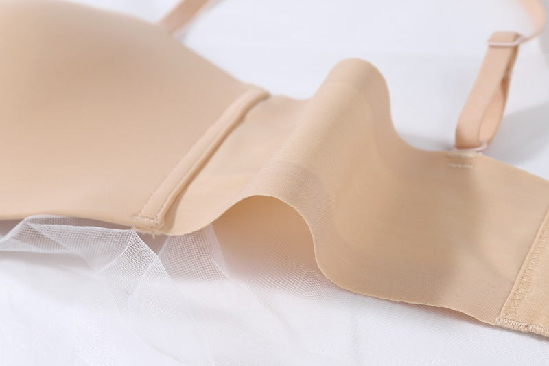 Wireless Push-Up Bra: Half Cup, Adjustable Straps & Side Support