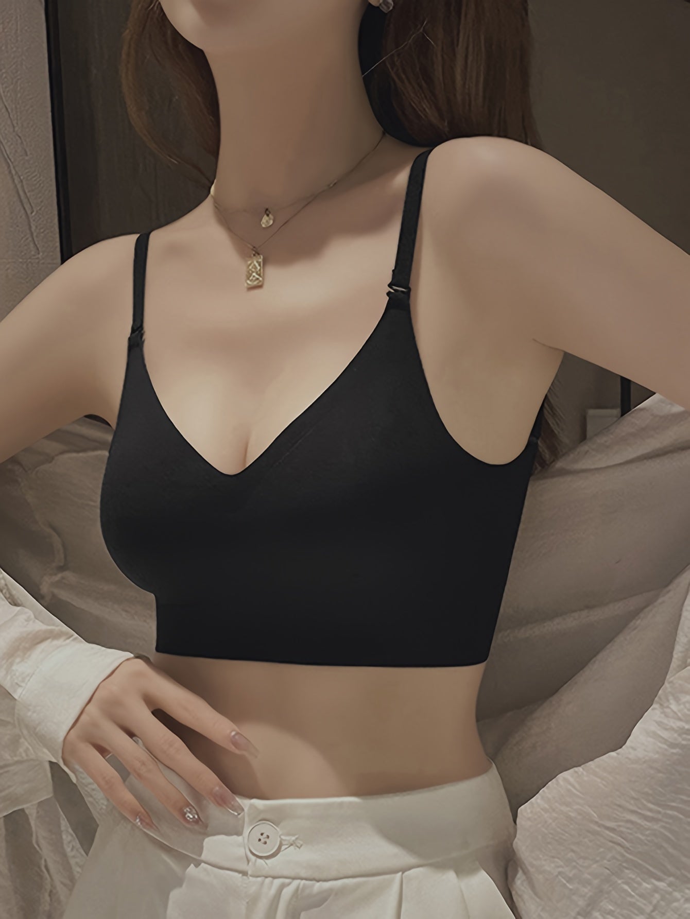 Ultra-Soft Seamless Push-Up Bra for Women - Backless, Sweat-Wicking, Removable Pads, Versatile Solid Colors