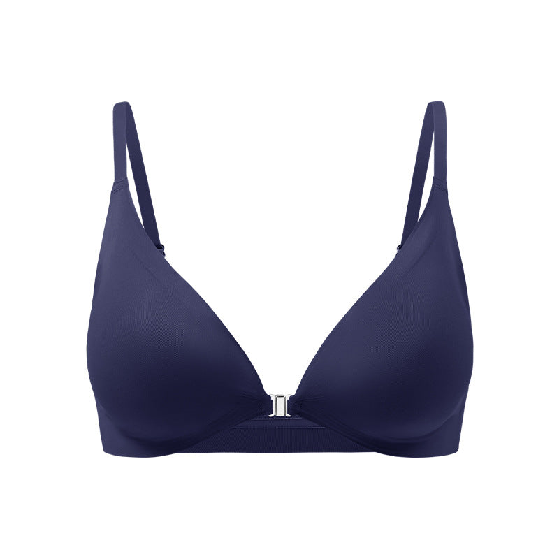 Women's Magnetic Front Closure Push-Up Bra: Seamless Deep V, Wireless, Lightweight
