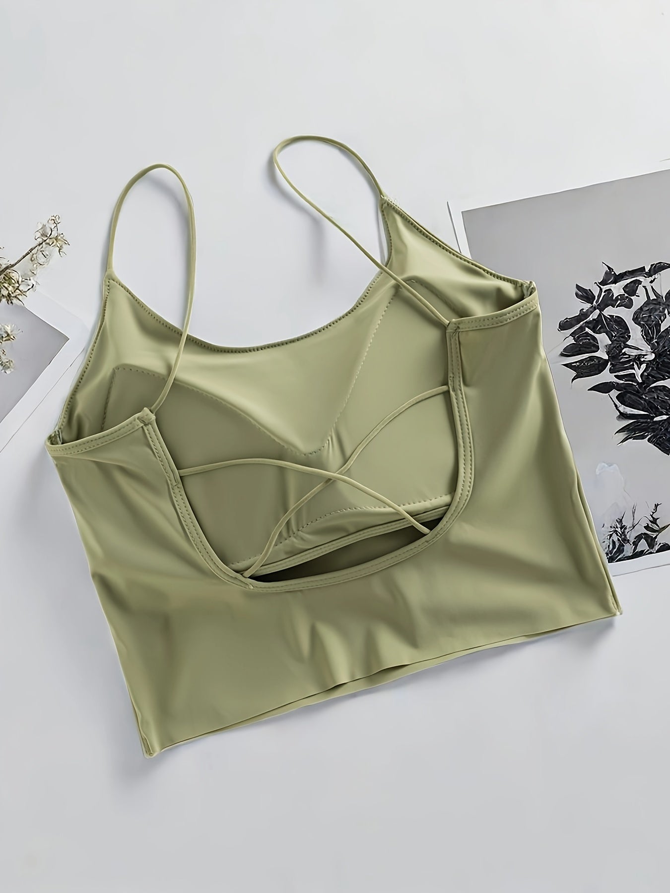Viscose Seamless Solid Color Cami Lingerie For Girls, Cross Beauty Back Design, Fashion Comfortable Breathable, Easy Care, Fits 10.16