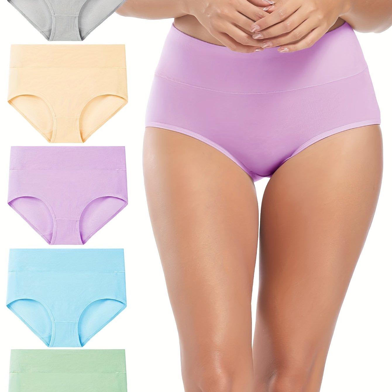 5pcs Seamless Solid Briefs