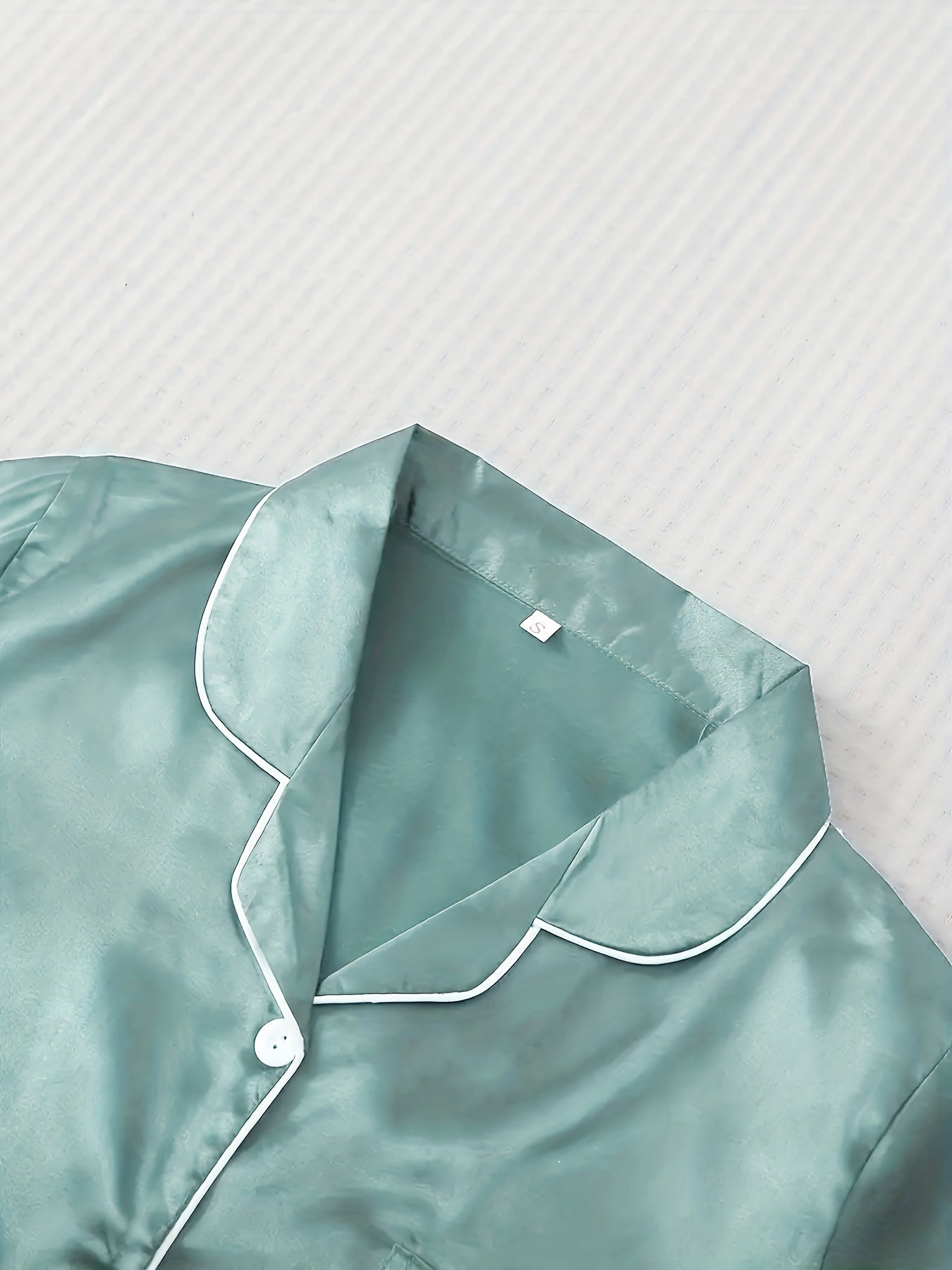 3 Sets Satin Pajamas Set, Short Sleeve Lapel Buttons Top & Bow Shorts, Women's Sleepwear & Loungewear