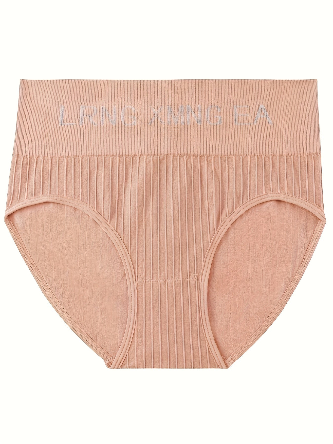 8 Pcs Women's Sporty Rib Knit Letter Print High Waisted Absorbent Breathable Butt Lifting Panties